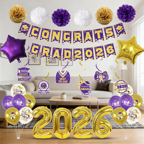 Vlipoeasn graduation backdrop setup offers a cohesive decor concept.