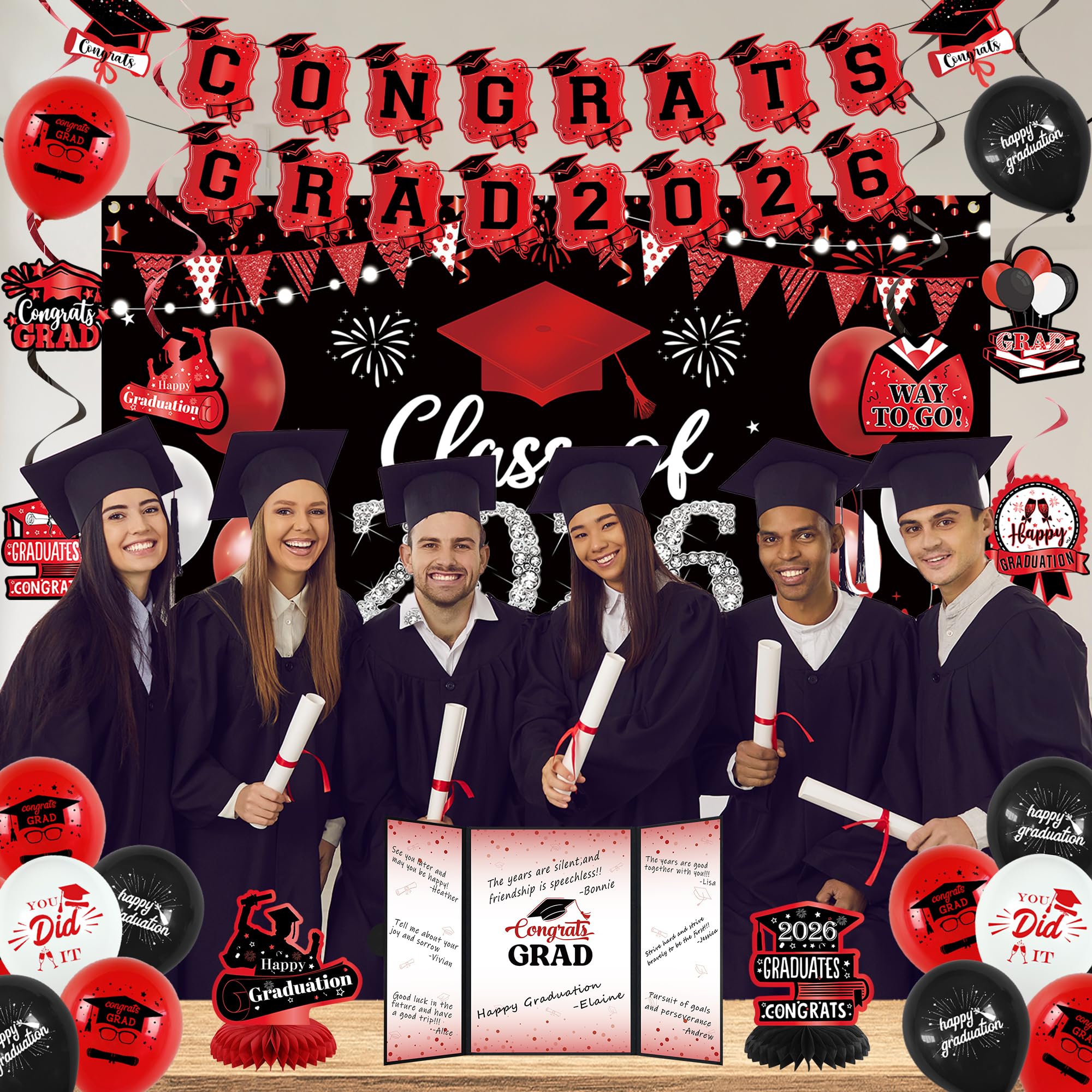 Vlipoeasn graduation decor kit enables quick, dramatic setup