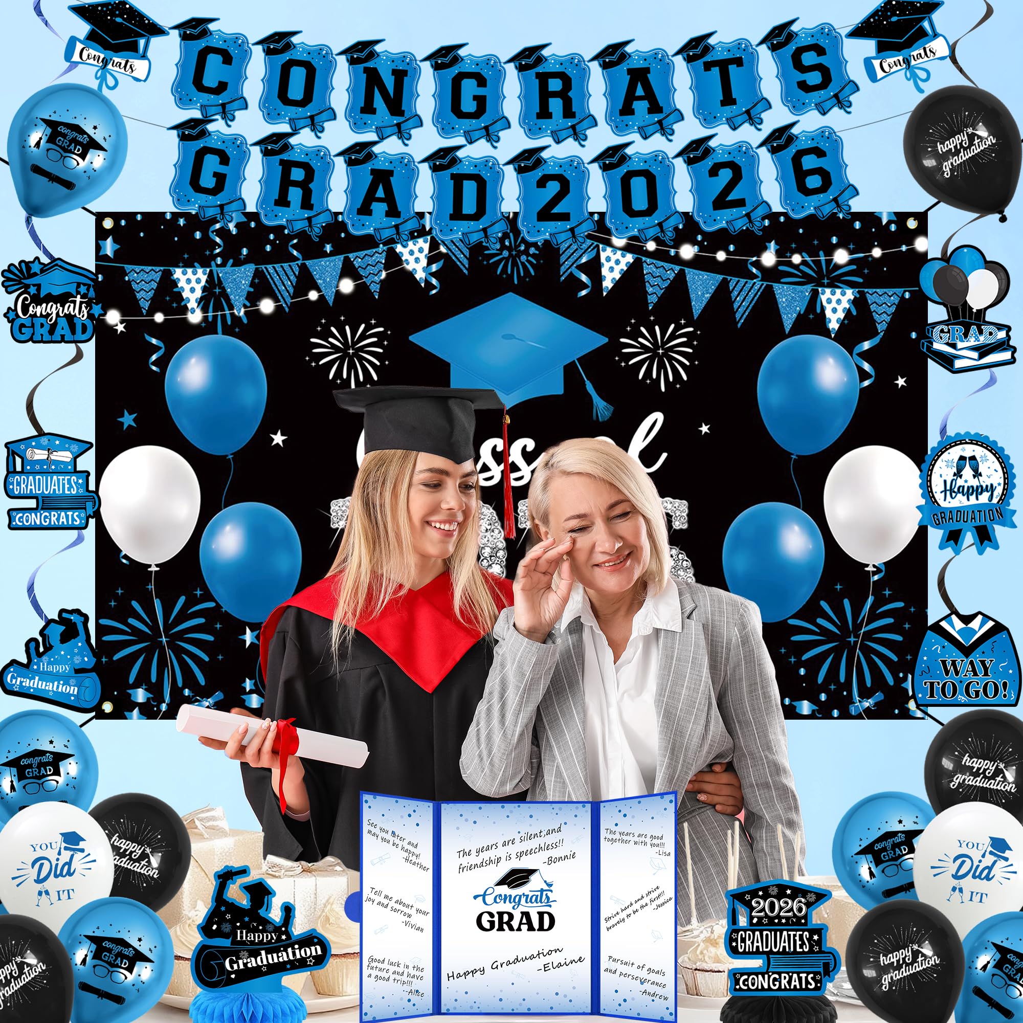 Vlipoeasn graduation decorations kit ready for quick, stylish setup.