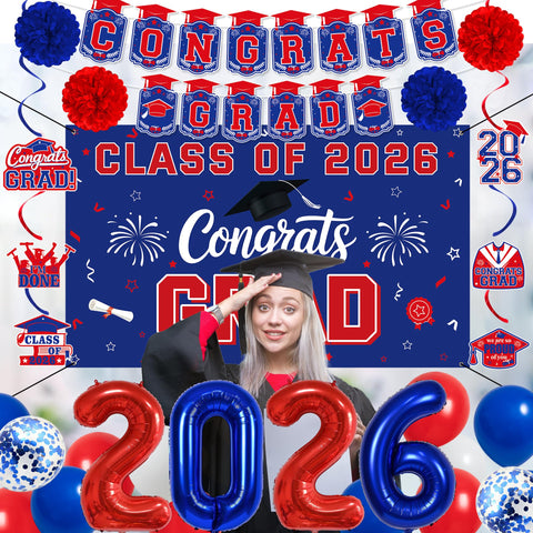 Vlipoeasn latex blue red balloons create bold color accents for party versatility.