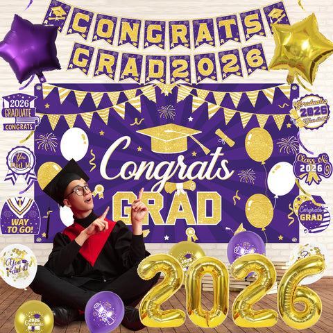 Vlipoeasn latex balloons purple gold confetti keep color vibrant.