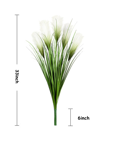 Vlorart faux wheat grass greenery adds realistic texture for shelves and tables.