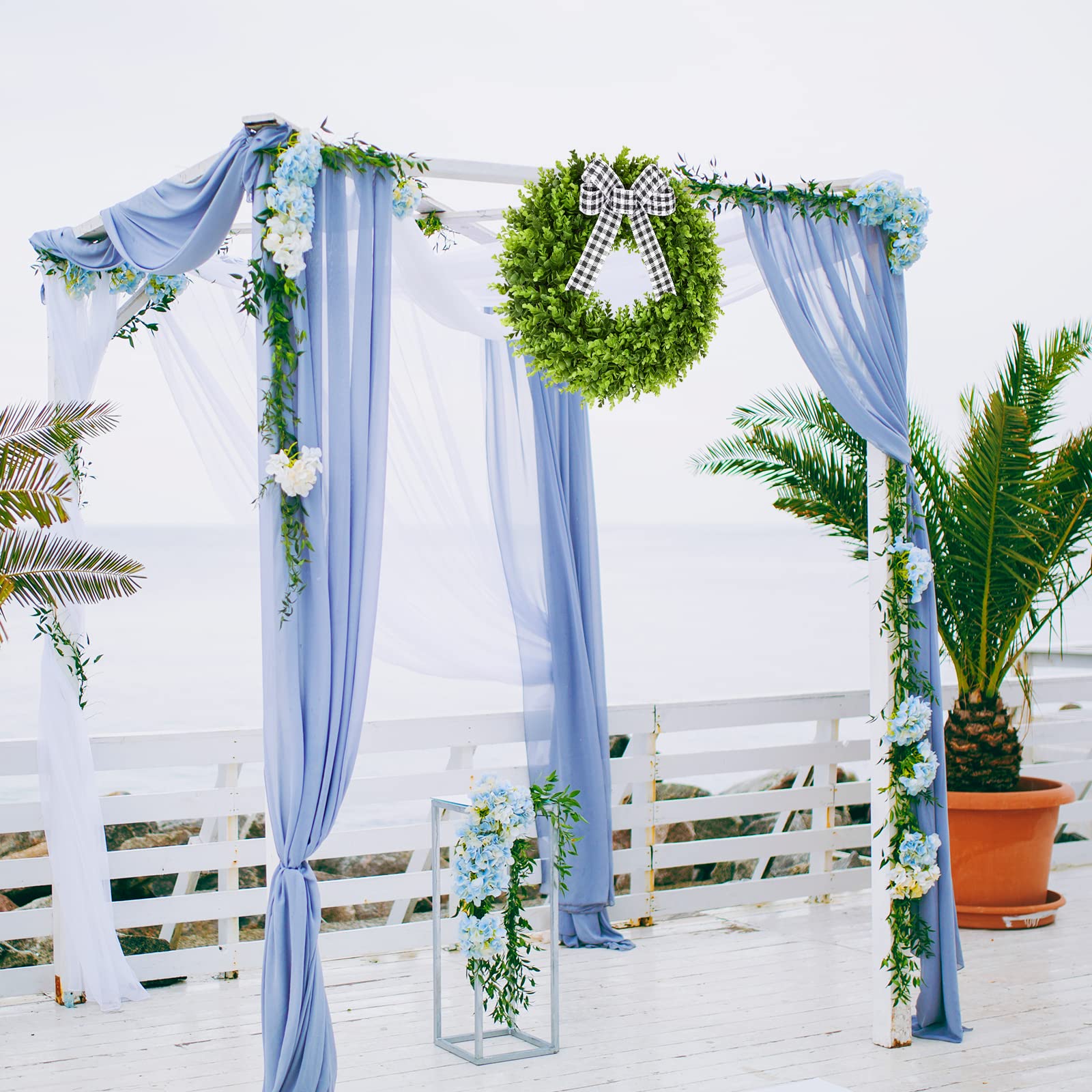 Vlorart boxwood wreath with UV protection preserves color