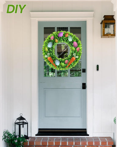 Rustic farmhouse style decoration using the Vlorart wreath.