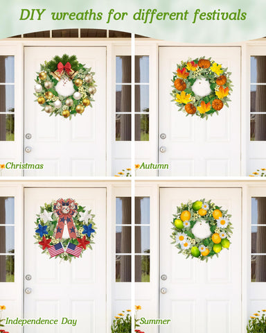 Vlorart wreath can transform into Christmas décor with a red bow.