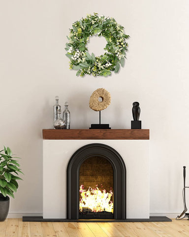 Vlorart wreath hung for indoor or outdoor use demonstrates versatile placement.