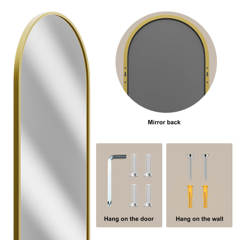 Vlush leaning full-length mirror placed against a wall