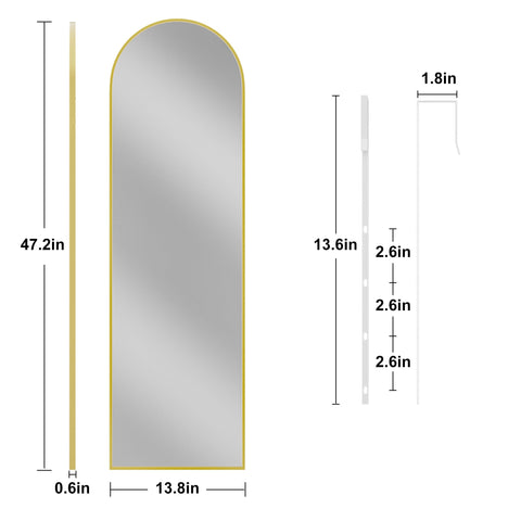 Vlush wall-mounted rectangular mirror frame detail in gold