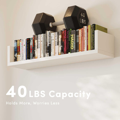 VMROF shelves arranged in a staggered gallery add depth to walls