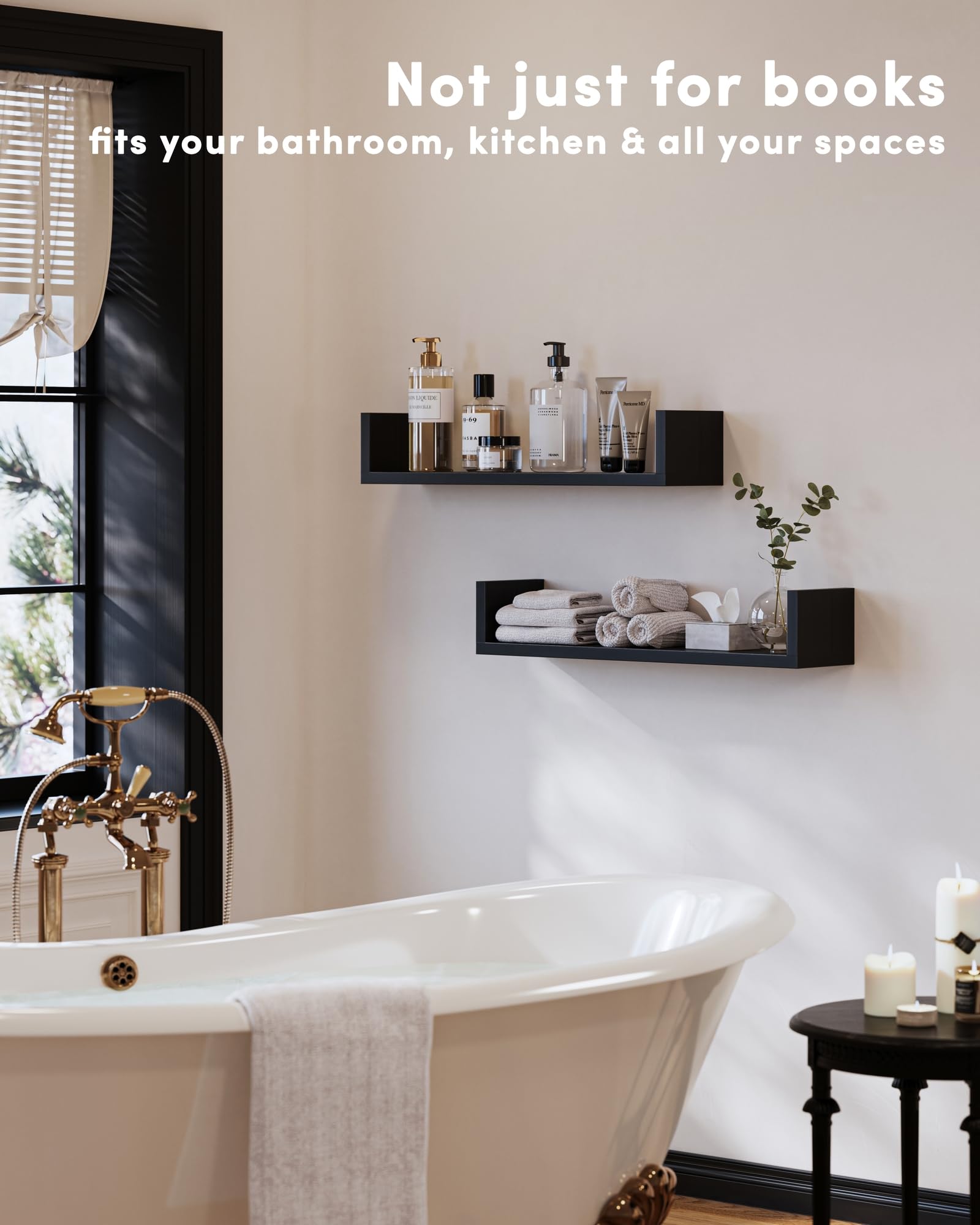 VMROF wall shelf with pre-drilled holes enables quick installation
