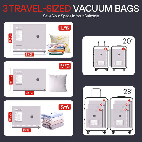 VMstr medium vacuum bags ready for mid-size outfits and organization