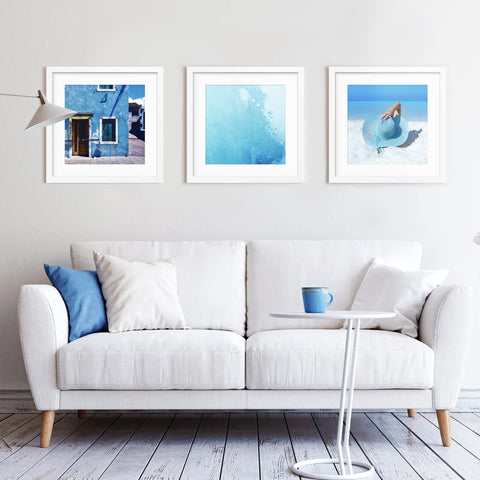 VNVNK white frame complements living room and office decor.