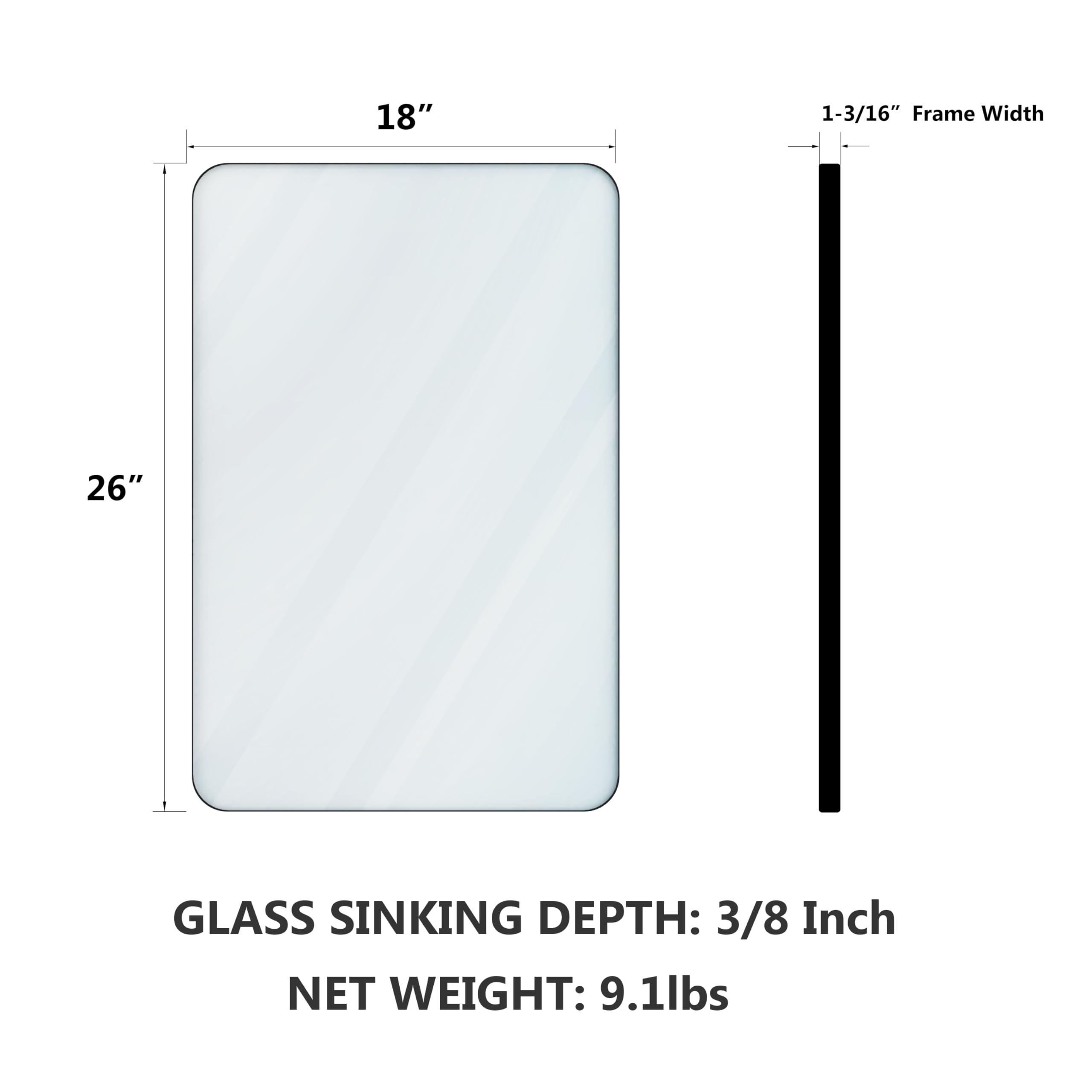 VocalStar mirror featuring a durable black frame suitable for humidity-prone bathrooms.