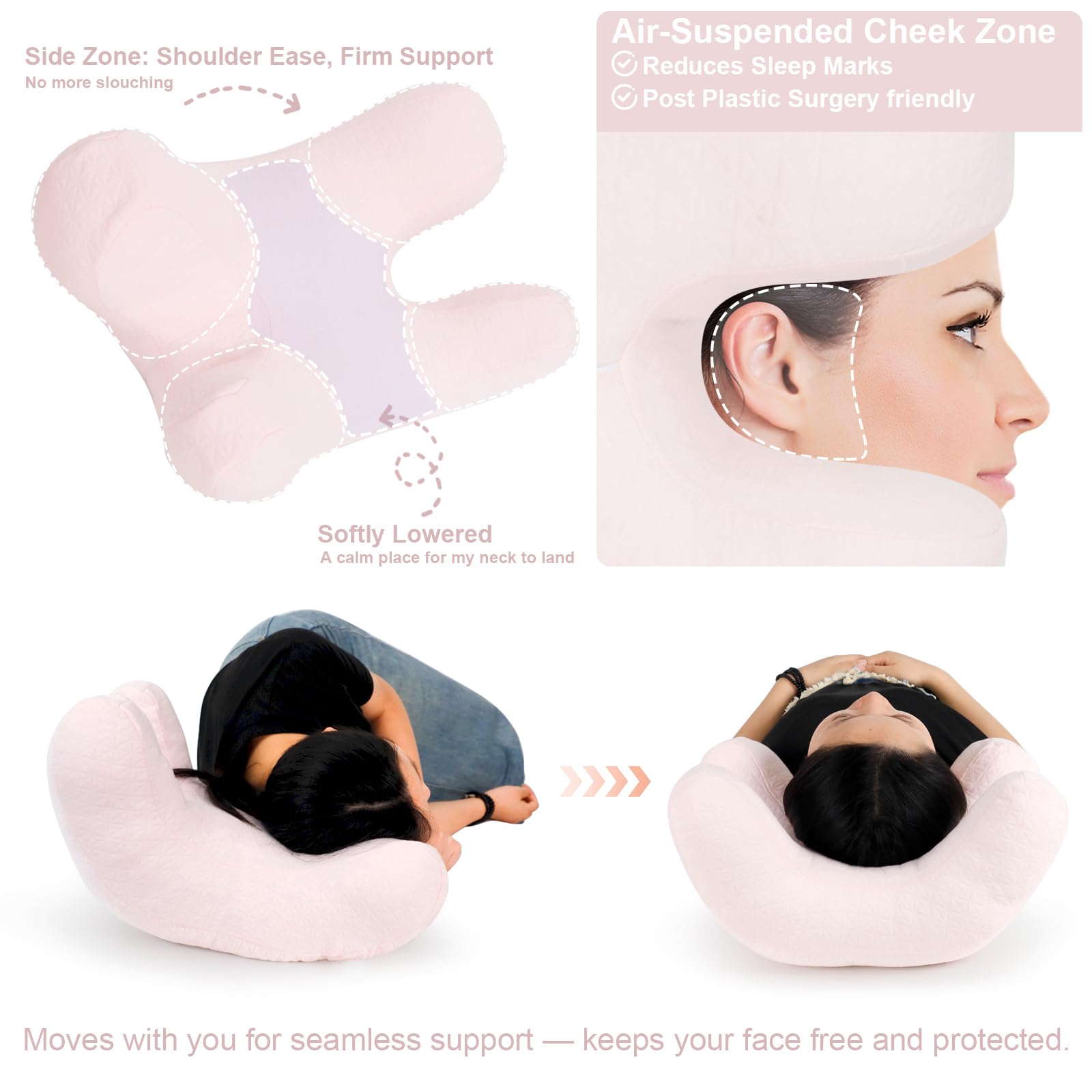 Vocheer pillow adjustable fill to customize height and firmness