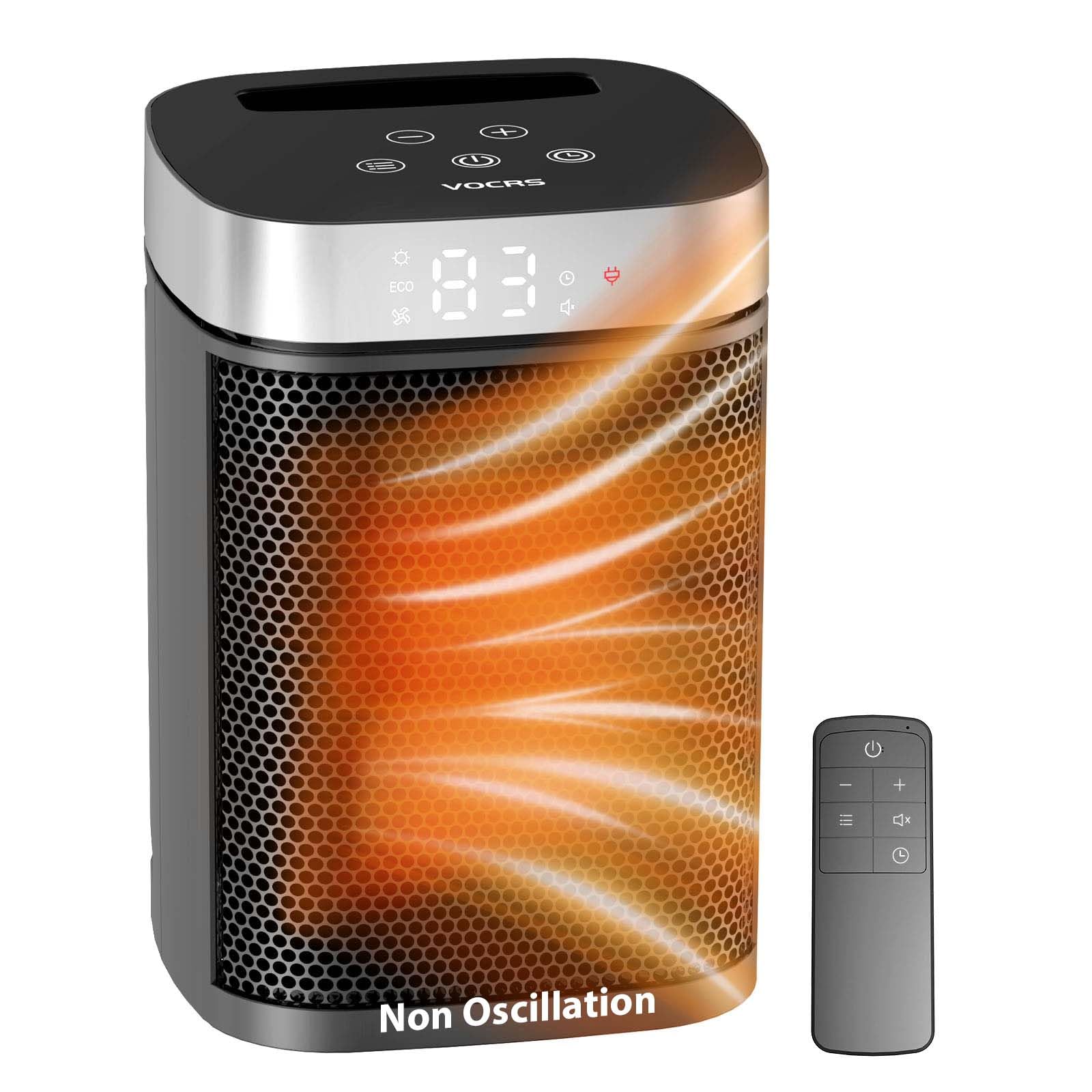 VOCRS small portable space heater 1500W delivering quick warmth to bedrooms