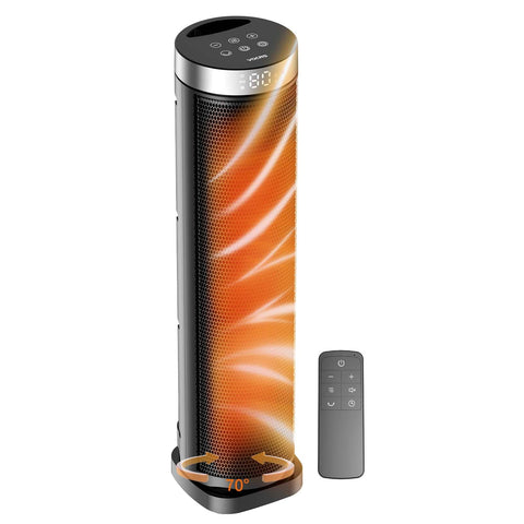 VOCRS space heater with remote control for easy warmth from bed or desk