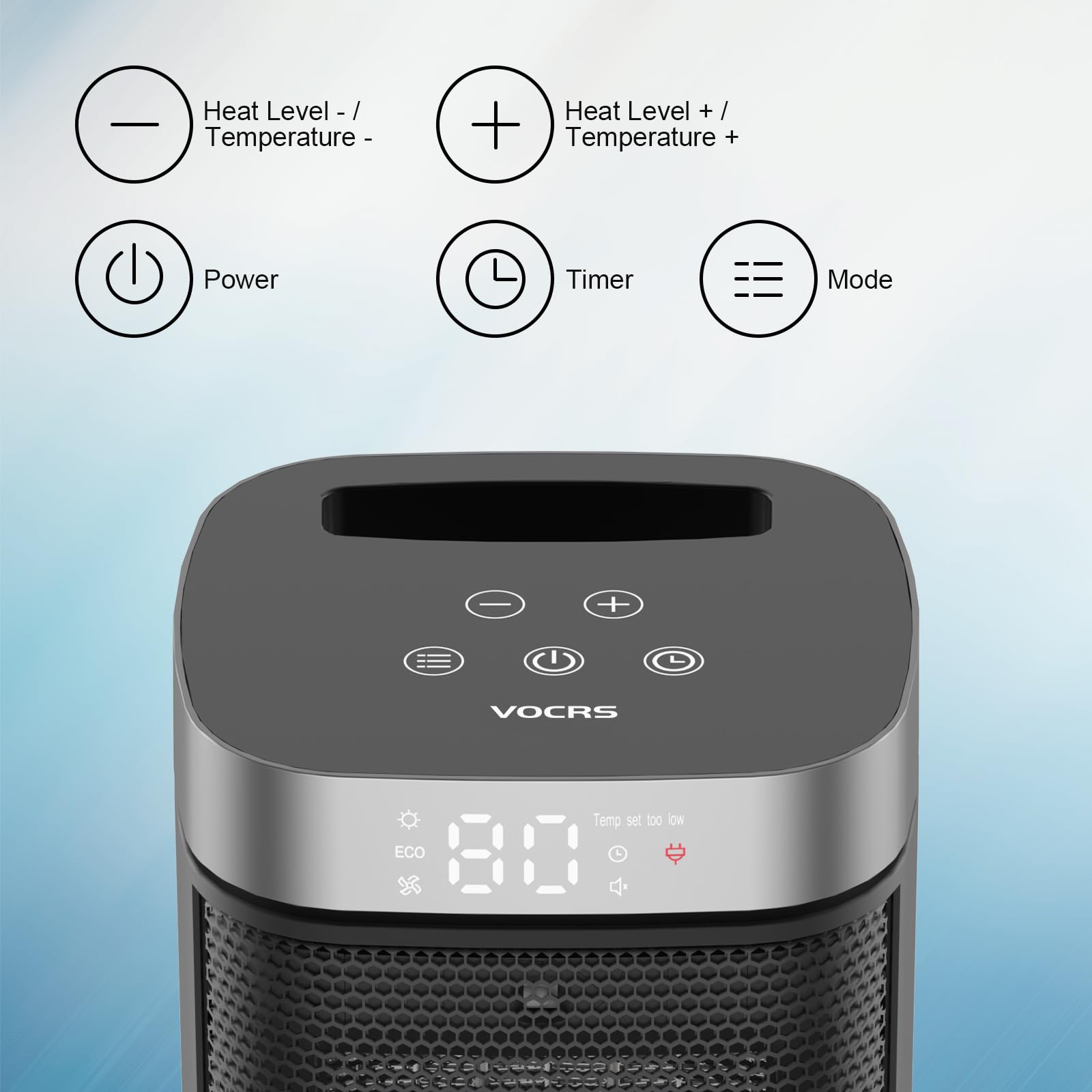 VOCRS thermostat and digital display for precise temperature control