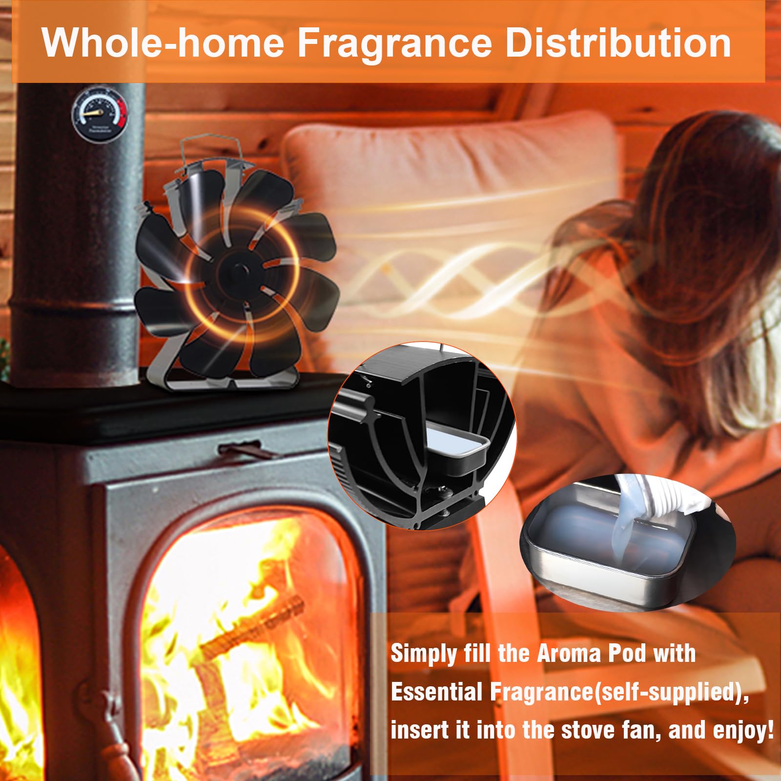 VODA stove thermometer included for temperature monitoring