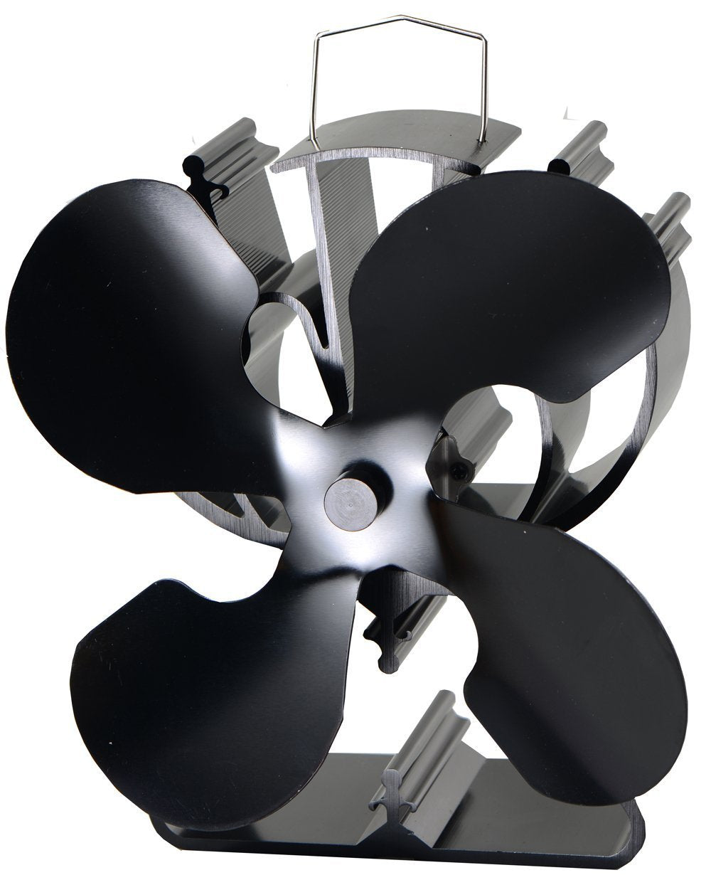 VODA wood stove fan in action, boosting room warmth.