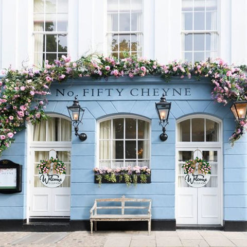 Vofuly floral porch decor wreath brightens any porch or interior wall.