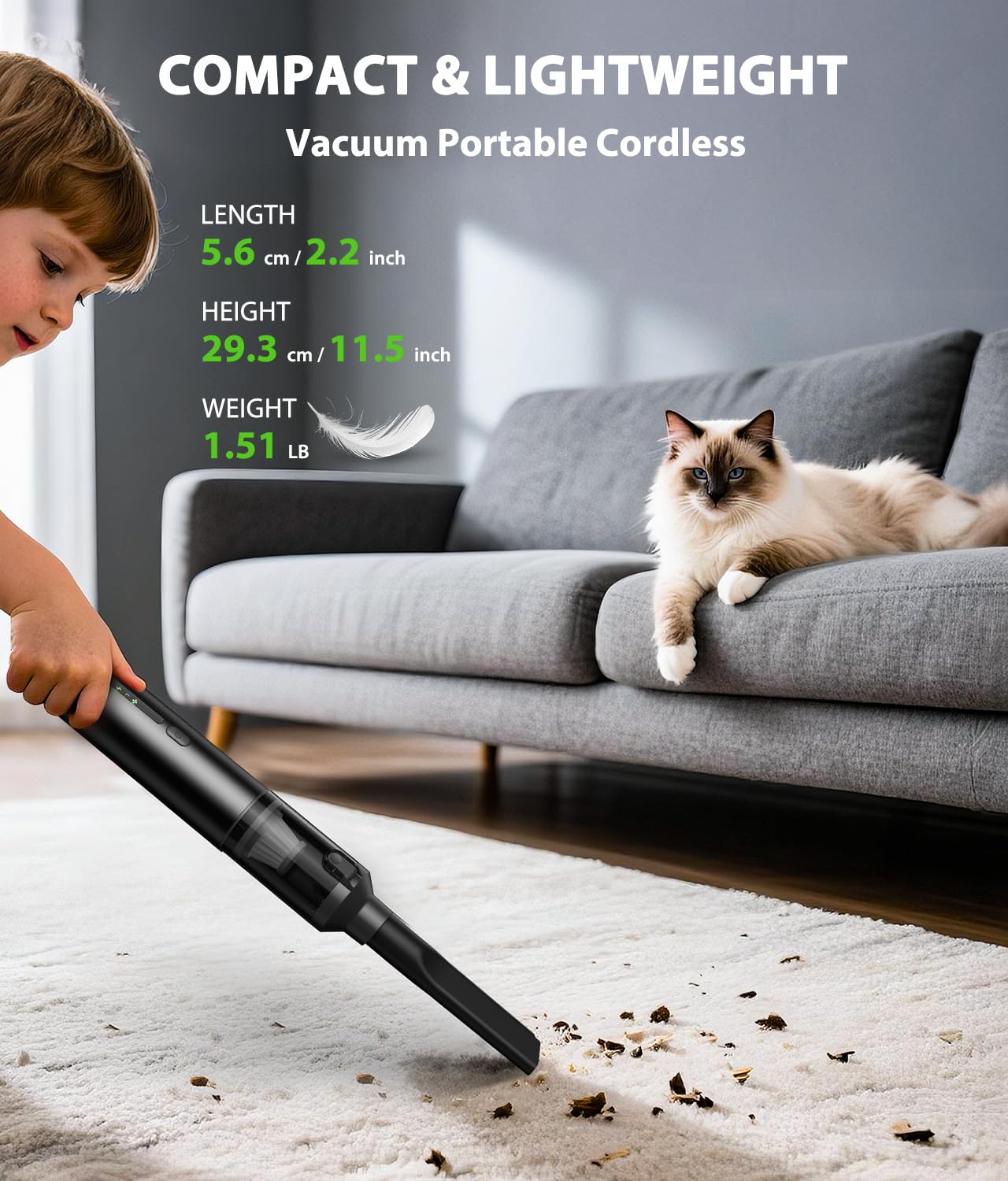 Voice-tank easy emptying with a HEPA filter to help keep dust contained.