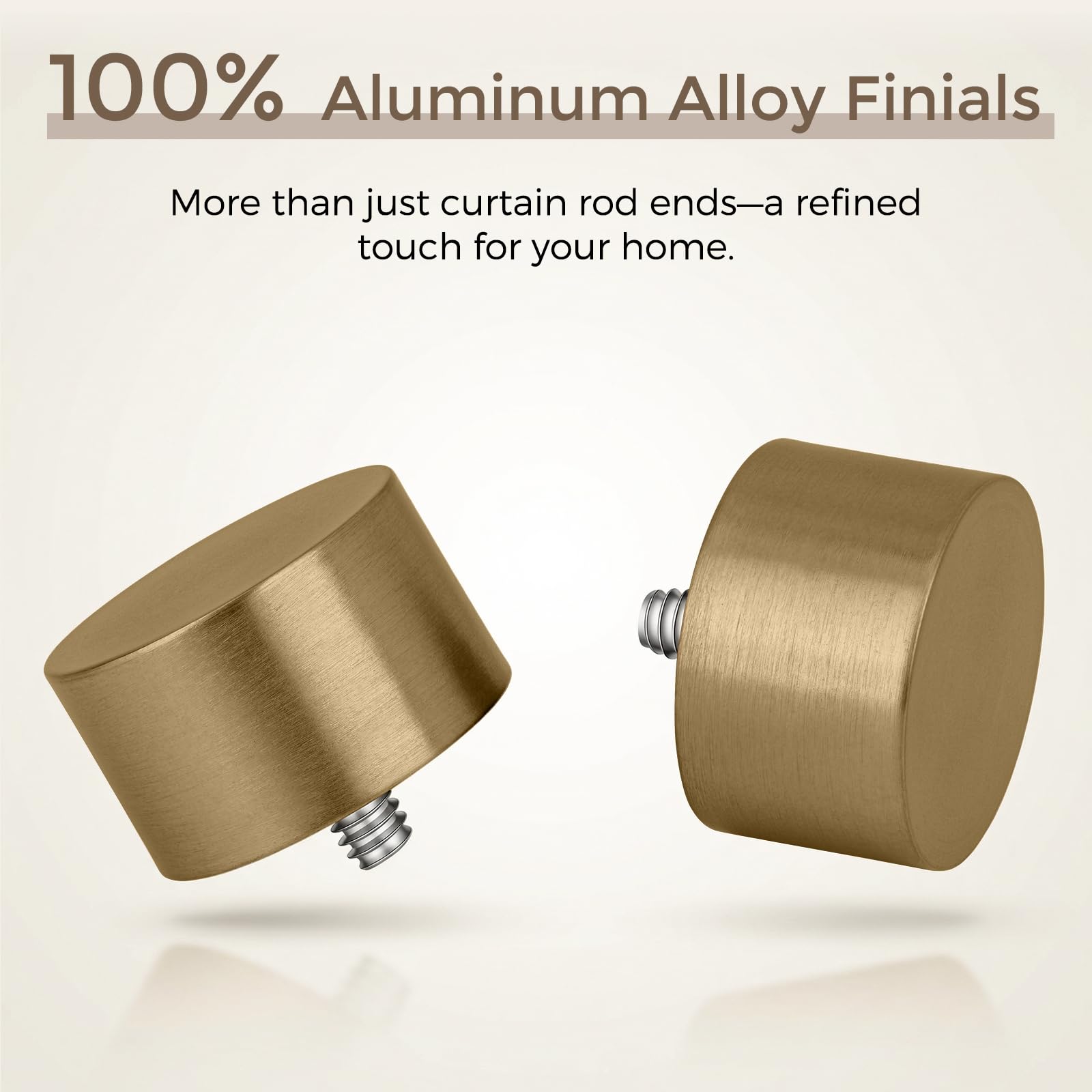 VOIIY heavy-duty brass finials add style and sturdy support