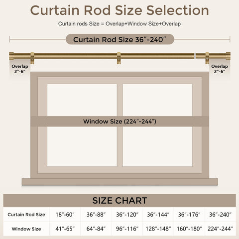 VOIIY curtain rod supports a range of fabrics from sheer to blackout