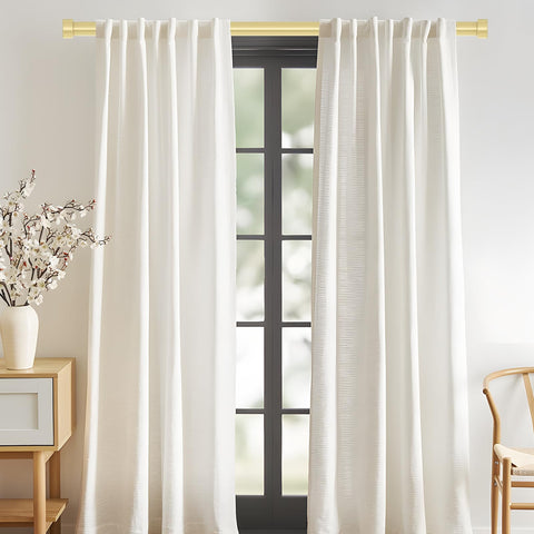 VOIIY adjustable curtain rod shown assembled for 18-42 inch spans.