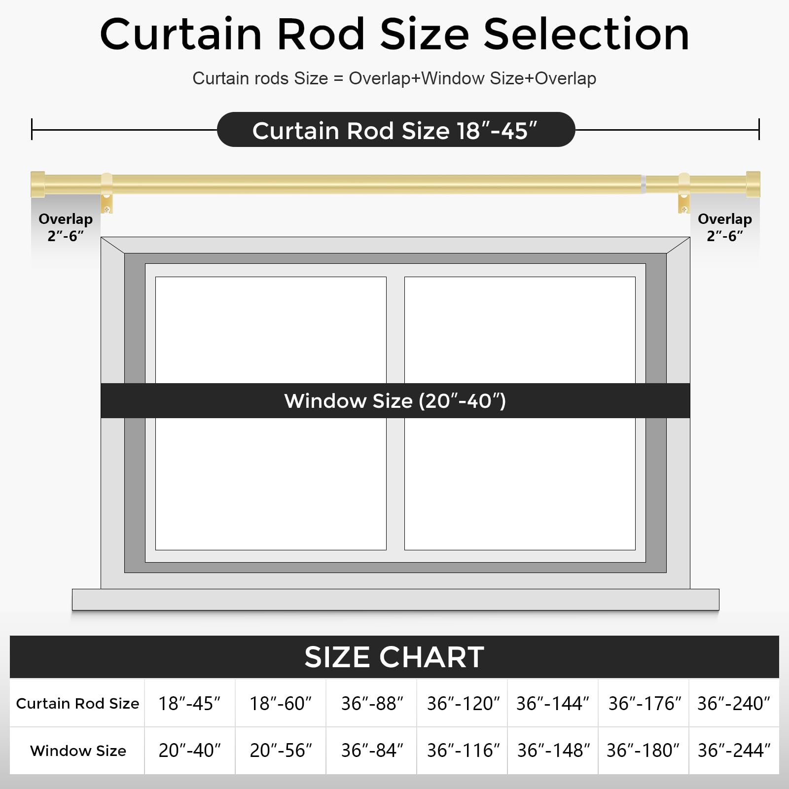 VOIIY modern minimalist curtain rod complements kitchen, bedroom, and living spaces.