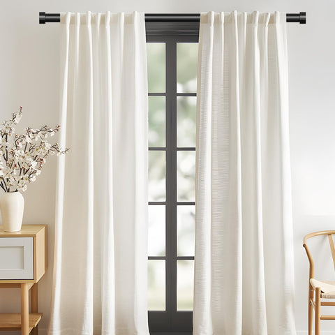 VOIIY heavy-duty rod holds up to 30 pounds for sturdy curtains.