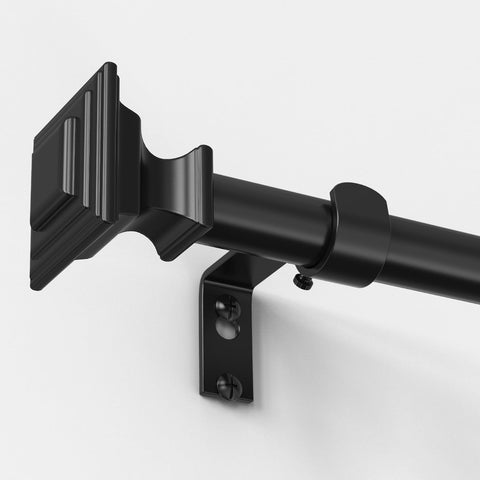 VOIIY heavy-duty curtain rod construction supports stable drapery.