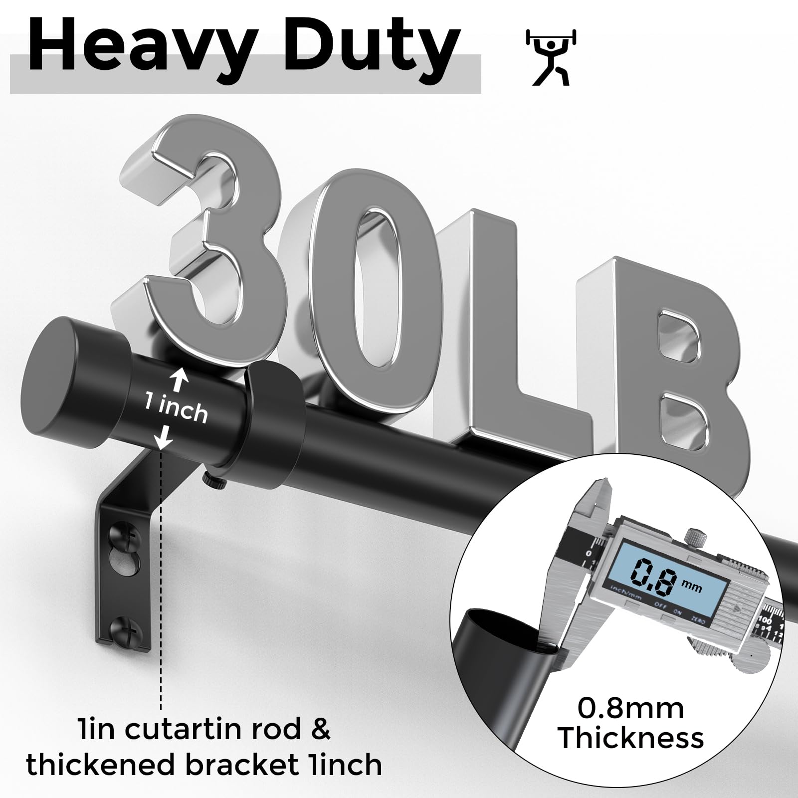 VOIIY modern minimalist curtain rod suits kitchen, bedroom, and living spaces.