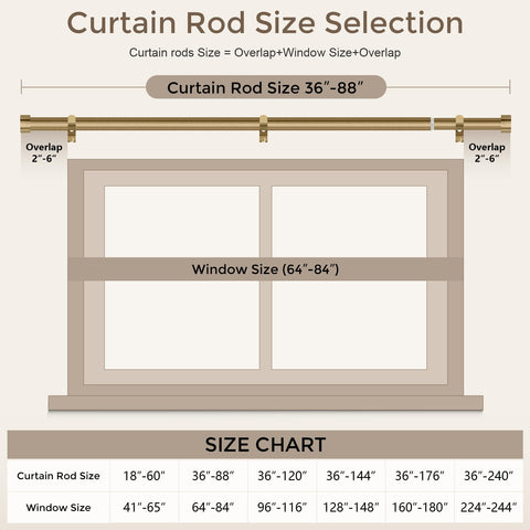 VOIIY warm gold curtain rod bedroom decor with refined ambiance