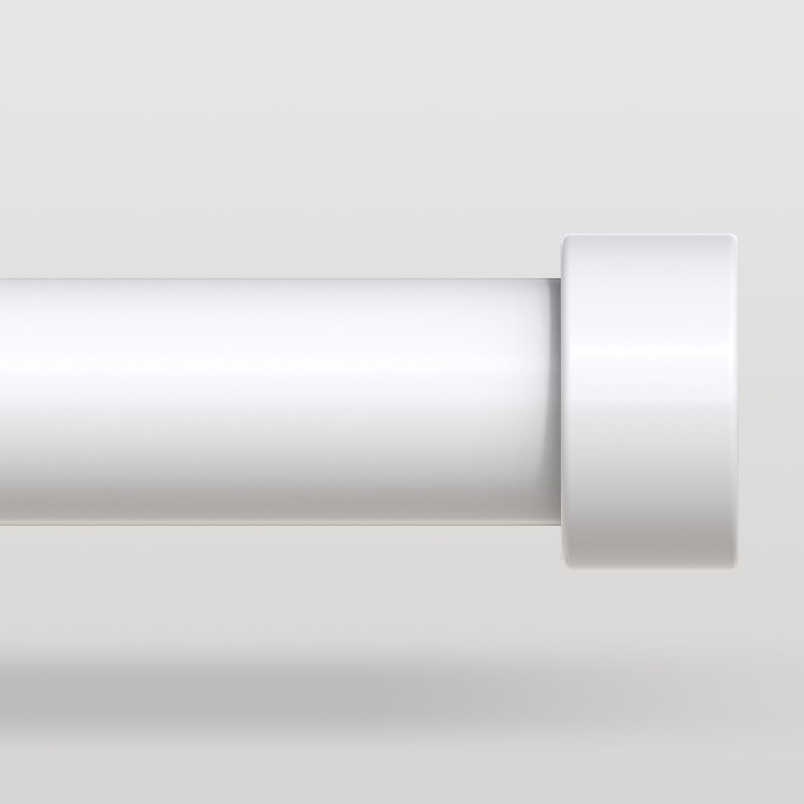 VOIIY white curtain rod with end-cap finials offers sturdy, reliable support.