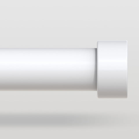 VOIIY white curtain rod with end-cap finials offers sturdy, reliable support.