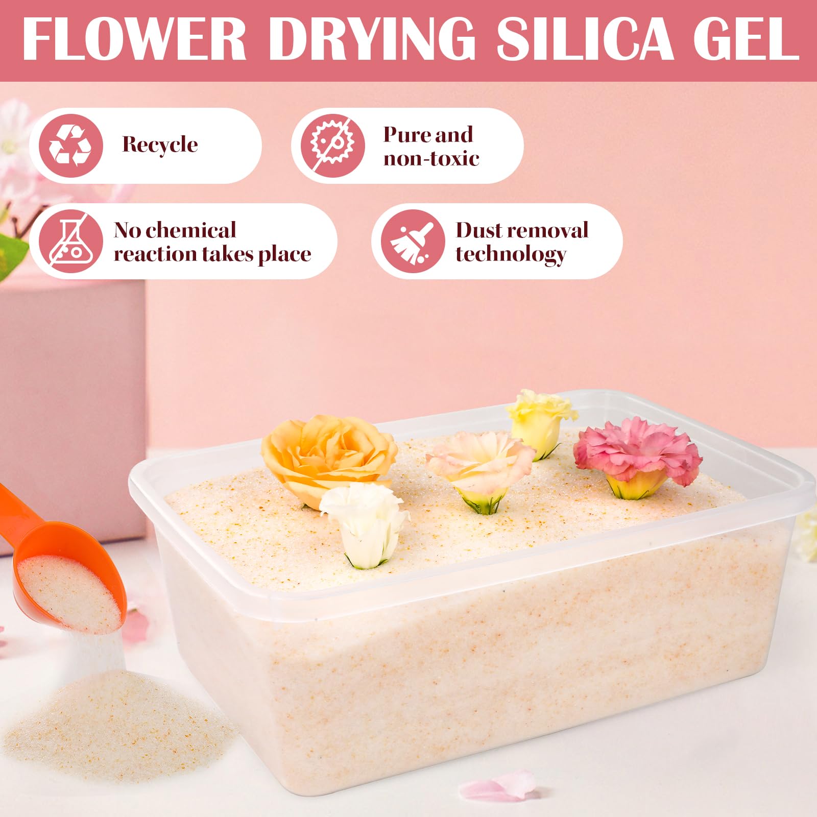 VOISEN flowers in the drying container preserve shape and color