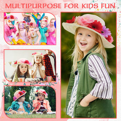 VoizVony tea party hats faux feathers add texture for creativity.
