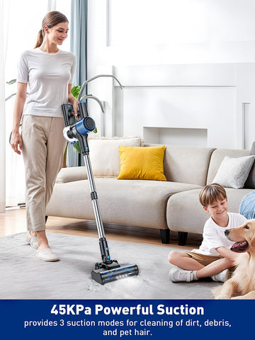 VOKENE cordless vacuum LED display shows power and mode for precise control