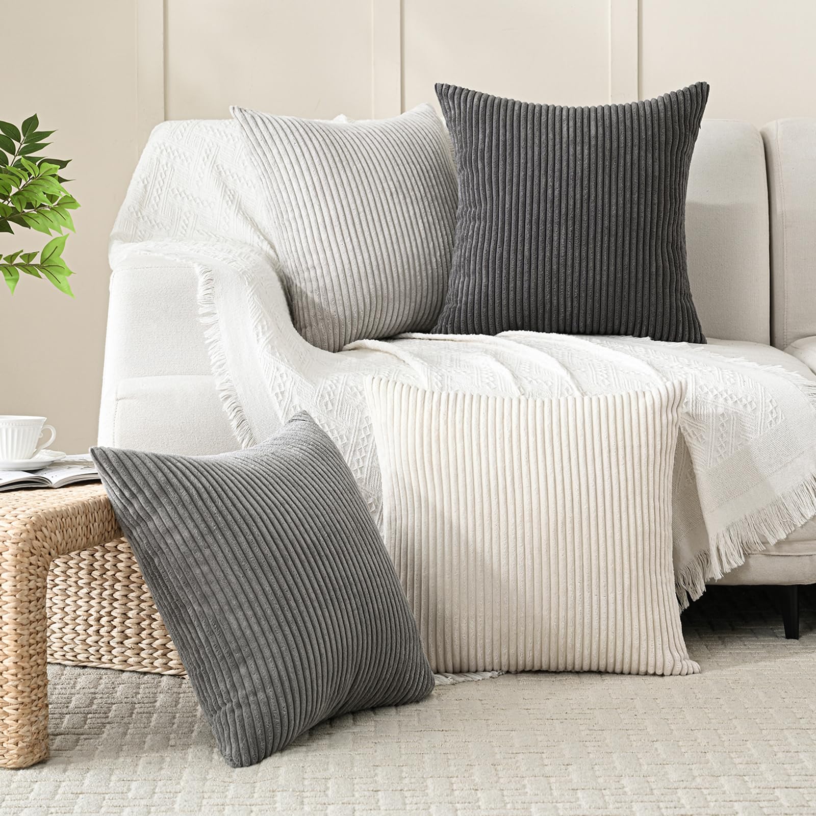Volcanics cushion cover adds a soft boho accent to living rooms.