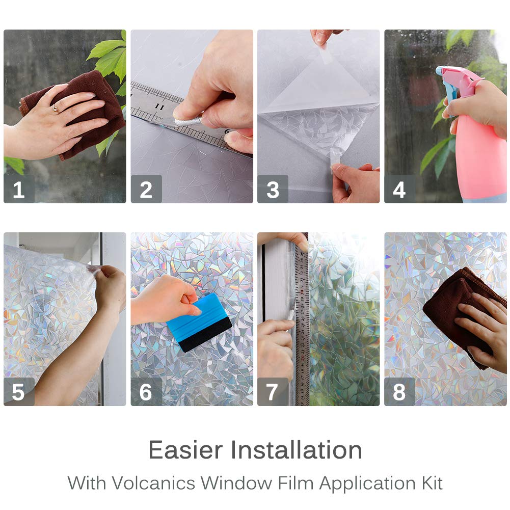 Volcanics easy-removal no-residue film allows reuse without damaging glass.