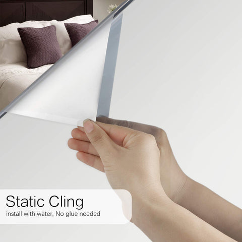 Volcanics reflective privacy film lets daylight in while hiding interiors.