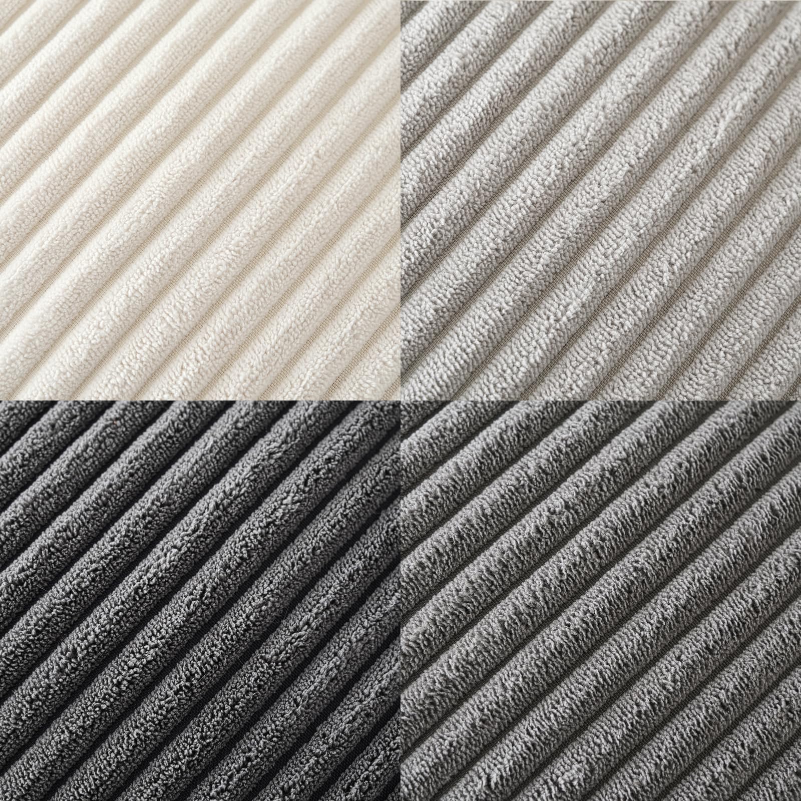 Volcanics corduroy pillow cover shows invisible zipper for clean edges.