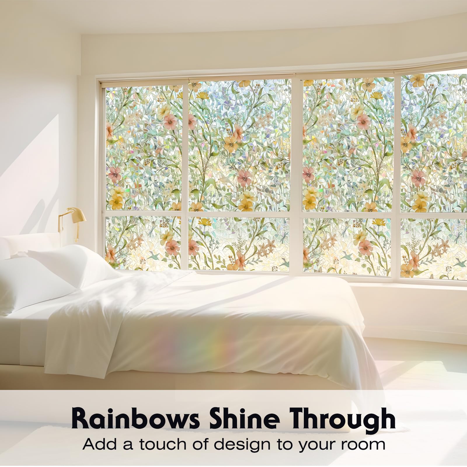 Volcanics rainbow window film creates vivid rainbows when sunlight streams through.