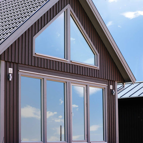 Volcanics sun-blocking film showing heat reflection for cooler interiors.