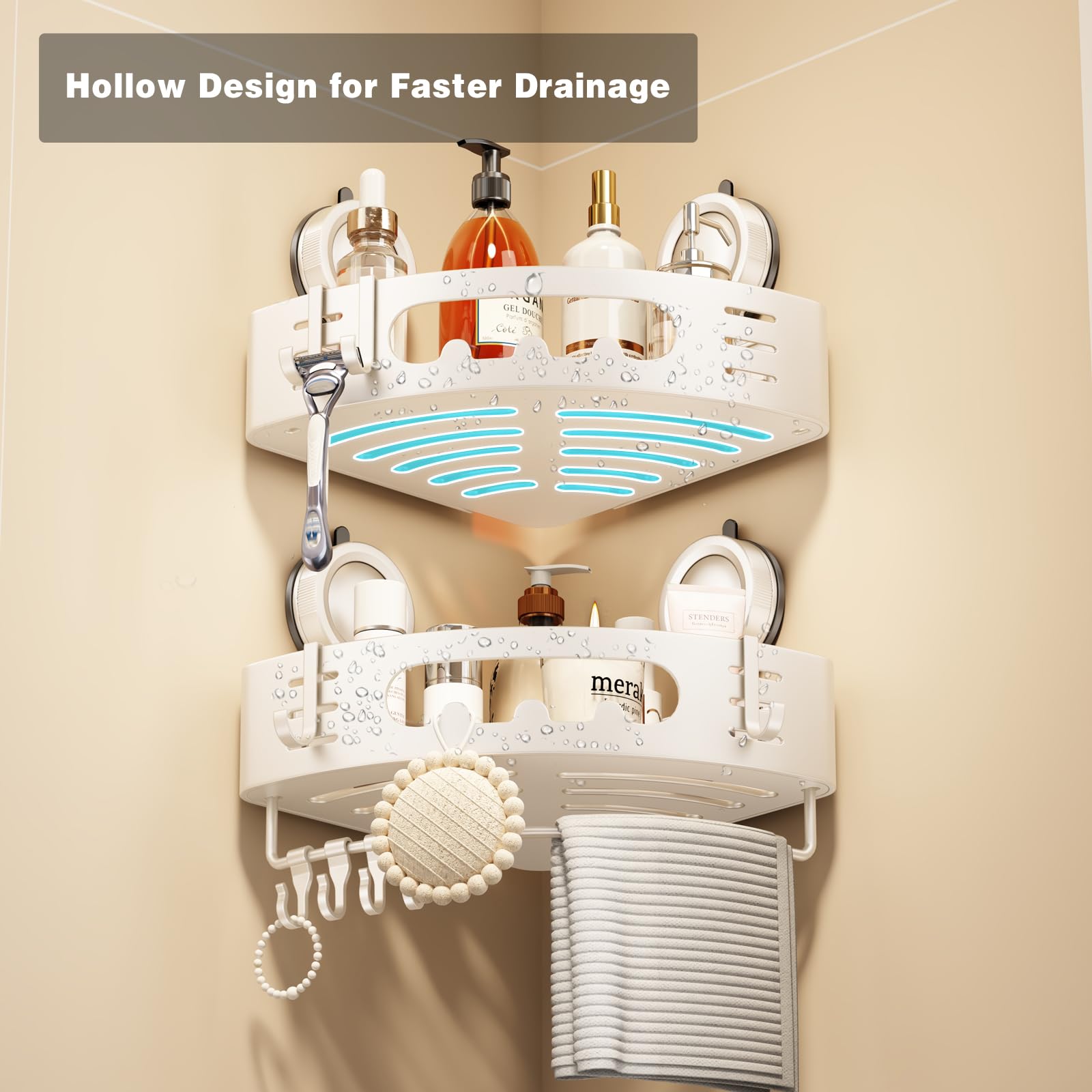 Voldra hollow aluminum frame resists rust for humid bathrooms.