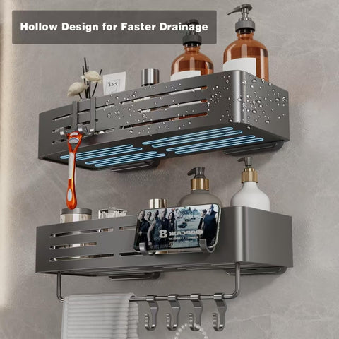 Voldra detachable hooks provide versatile hanging for razors, brushes, and accessories.