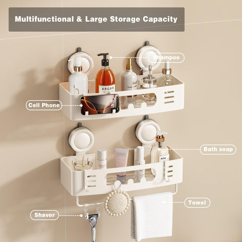 Voldra towel bar and hooks maximize vertical space for essentials
