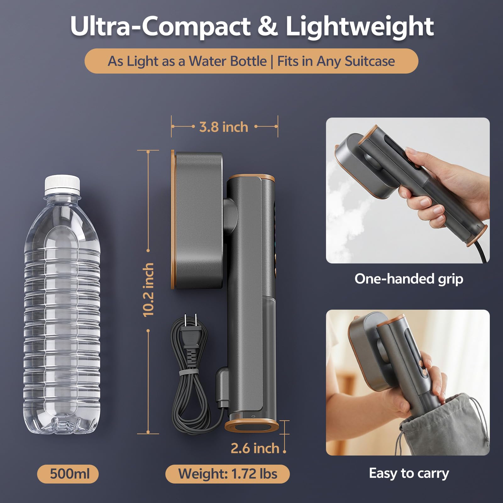 Voleeoa lightweight travel pouch included for portability.