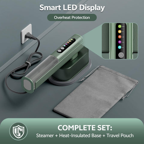 Voleeoa Travel Steamer LED display guides safe operation