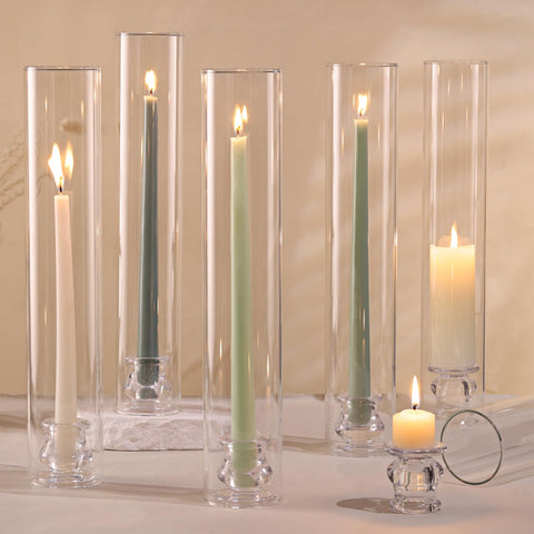 Volens hurricane glass candle holders, six-pack, perfect for elegant wedding centerpieces.